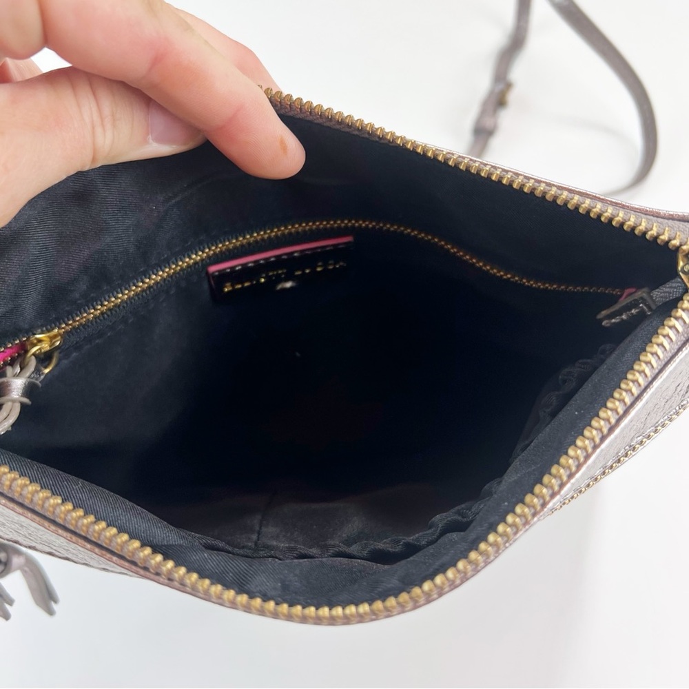 Elliott Lucca Pyrite Mari Leather Crossbody Bag Metallic - Picture 6 of 8